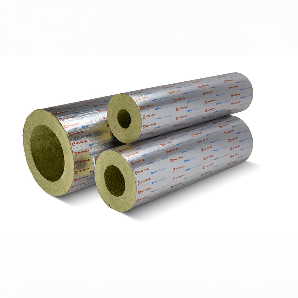 Drei Rockwool Conlit PS Eis Rohrschalen in verschiedenen Größen