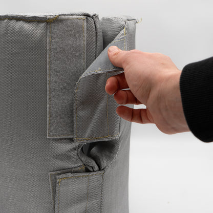 Gewebedämmkappe Flanscharmatur und Ventile Klettverschluss mit Hand
