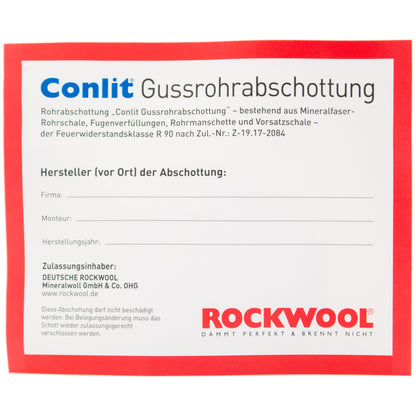 Rockwool-Conlit-SML-Brandschutz-Manschette-Gussrohrabschottung-plakette