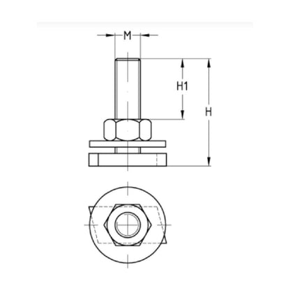 Technische Zeichnung des Hammerkopfbefestiger