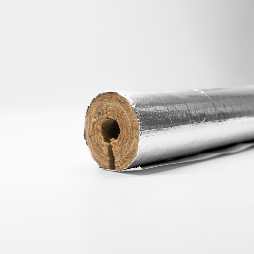 Knauf-PS-Pro-Alu-Rohrschale-alukaschiert-Thermo-Tek-Steinwolle-detail-seite-schräg